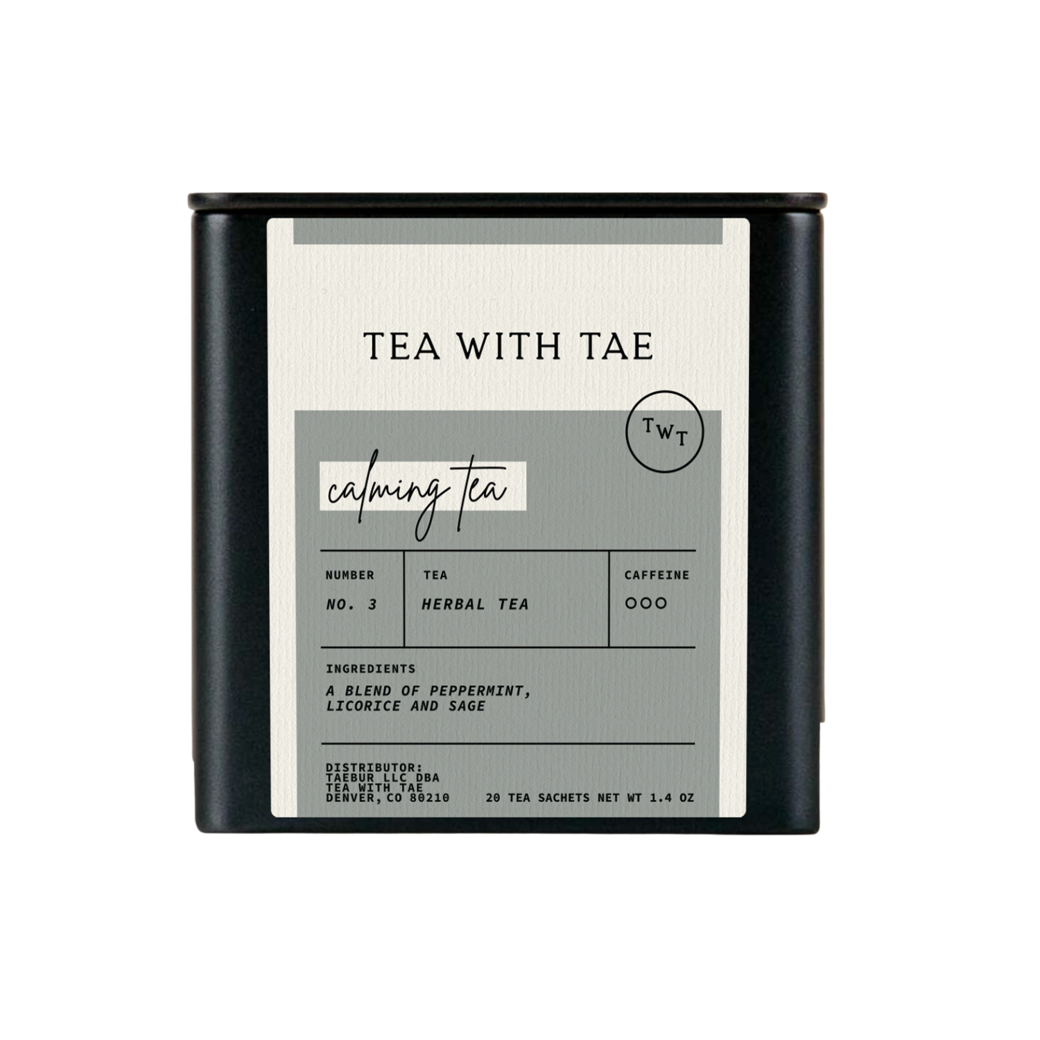 Calming Tea Herbal Tea Gift Tin (20 tea bags)